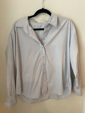 Julia Amory Blue Cotton Button Down Shirt Women’s L Lightweight Classic